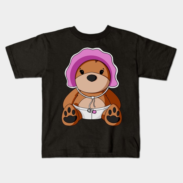 Baby Girl Teddy Bear Kids T-Shirt by Alisha Ober Designs